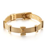 Fashion Bow Knot Titanium Steel 18K Gold Plated Bracelets In Bulk sku image 1
