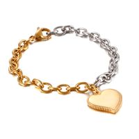 Fashion Heart Titanium Steel 18K Gold Plated Bracelets In Bulk sku image 2