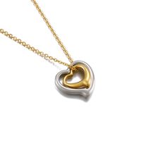 Titanium Steel 18K Gold Plated Fashion Heart Pendant Necklace sku image 2