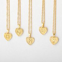 New Necklace Capital English Letter Stainless Steel Chain Pendant Jewelry sku image 20