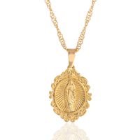 European And American Fashion Virgin Mary Pendant Necklace Copper Retro Necklace Jewelry sku image 1
