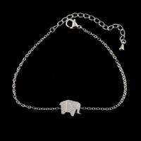 Exquisite Lucky Origami Elephant Bracelet Stainless Steel Bracelet Jewelry sku image 2