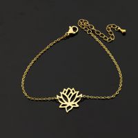 Simple Rose Gold Bracelet Stainless Steel Lotus Bracelet Wholesale sku image 1