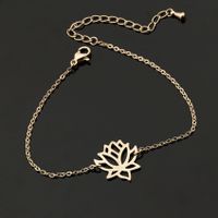 Simple Rose Gold Bracelet Stainless Steel Lotus Bracelet Wholesale sku image 3