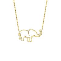 Collier Pendentif En Acier Inoxydable Européen Et Américain Lucky Hollow Elephant Clavicule Chain sku image 2