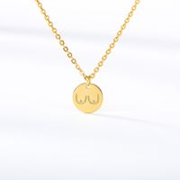 European And American Personality Round Pendant Gold-plated 18k Clavicle Necklace sku image 4