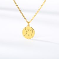 European And American Personality Round Pendant Gold-plated 18k Clavicle Necklace sku image 6