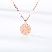 European And American Personality Round Pendant Gold-plated 18k Clavicle Necklace sku image 7