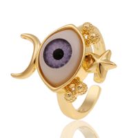 European And American Hand Jewelry Copper Devil's Eye Index Finger Alternative Tail Ring sku image 1