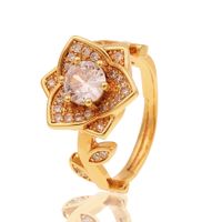 European And American French Flower Rose Index Finger Tail Ring Jewelry sku image 1