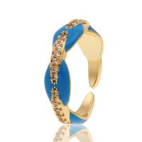 Jewelry Dripping Oil Geometric Inlaid Zircon Wild Finger Ring Cross-border Supply sku image 3