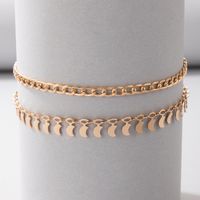 Fashion Simple Alloy Moon Geometric Disc Chain Multi-layer Anklet Wholesale main image 3