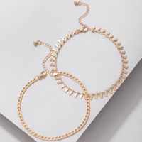 Fashion Simple Alloy Moon Geometric Disc Chain Multi-layer Anklet Wholesale main image 6