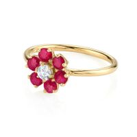 Two-tone Flower Ring Copper Zircon Cross-border Exclusive Fashion Ring sku image 2