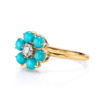 Two-tone Flower Ring Copper Zircon Cross-border Exclusive Fashion Ring sku image 3