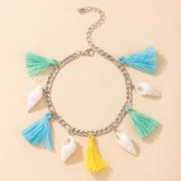 2021 Ethnic Style Color Fringed Shell Beach Style Single Layer Simple Anklet Female main image 6