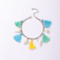 2021 Ethnic Style Color Fringed Shell Beach Style Single Layer Simple Anklet Female main image 7