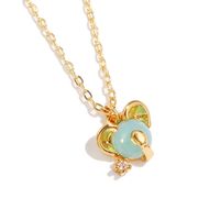 Cute Animal Head Necklace Copper Plated 18k Real Gold Pendant Jewelry Wholesale sku image 3