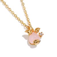 Cute Animal Head Necklace Copper Plated 18k Real Gold Pendant Jewelry Wholesale sku image 5