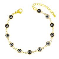 Bohemian Demon Eye Bracelet Oil Drop Round Evil Eye Copper Bracelet sku image 2