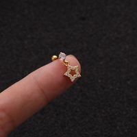 Ear Cartilage Rings & Studs Fashion Pentagram Copper sku image 10