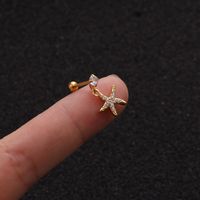 Ear Cartilage Rings & Studs Fashion Pentagram Copper sku image 12