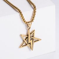 Aml New Small Five-pointed Star Lightning Lightning Weather Symbol Stainless Steel Pendant Men And Women Can Wear sku image 3