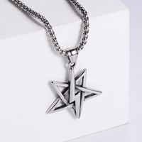 Aml New Small Five-pointed Star Lightning Lightning Weather Symbol Stainless Steel Pendant Men And Women Can Wear sku image 4