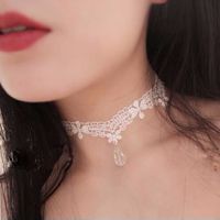 Retro Water Droplets Rhinestone Plating Women's Necklace sku image 1