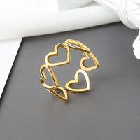 Korean Style New Hollow Love Stylish Opening Ring Women Ins Special-interest Design Trendy Unique Heart-shaped Ring sku image 1