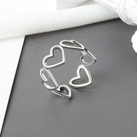 Korean Style New Hollow Love Stylish Opening Ring Women Ins Special-interest Design Trendy Unique Heart-shaped Ring sku image 2