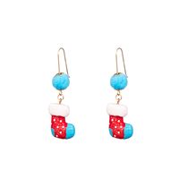 Europa Y América Cruce La Frontera Nuevo Dibujo Lindo Santa Claus Bola De Nieve Pendientes Moda Navidad Limitada Pastel De Jengibre Pendientes Para Mujeres sku image 2