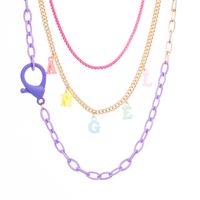 Vacation Simple Style Letter Heart Shape Mango Alloy Layered Enamel Plating Women's Layered Necklaces main image 2