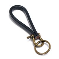 Simple Personality Handmade Vintage Leather Keychain Creative Horseshoe Buckle Car Key Pendant sku image 2