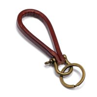 Simple Personality Handmade Vintage Leather Keychain Creative Horseshoe Buckle Car Key Pendant sku image 2