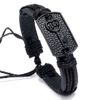 European And American Jewelry Cross-border Rock Punk Couple Leather Bracelet Personality Design Layered Retro Woven Leather Bracelet sku image 1
