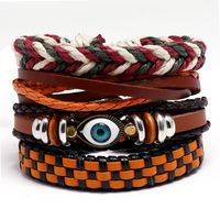 Bohemian Leather Bracelet Diy 4-piece Combination Eye Set Bracelet sku image 1