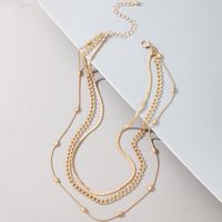New Jewelry Irregular Geometric Disc Multilayer Alloy Clavicle Chain Wholesale main image 3