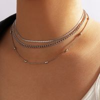 New Jewelry Irregular Geometric Disc Multilayer Alloy Clavicle Chain Wholesale sku image 2