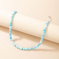 New Bohemian Short Necklace Stacking Natural Color Soft Ceramic Necklace Wholesale sku image 1