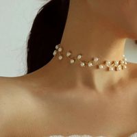 Vintage-stil Wassertropfen Herzform Künstliche Perle Legierung Frau Halskette sku image 7