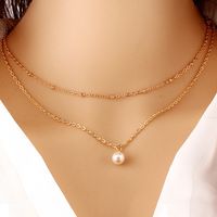 Vintage-stil Wassertropfen Herzform Künstliche Perle Legierung Frau Halskette sku image 1