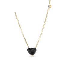 Simple New Diamond Heart-shaped Pendant Stainless Steel Jewelry Adjustable Love Necklace main image 3
