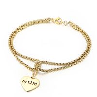 Fashion Heart Titanium Steel 18K Gold Plated No Inlaid Bracelets In Bulk main image 1