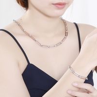 European And American Personality Fashion Stainless Steel Long Ring Necklace Bracelet main image 3