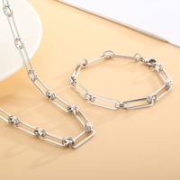 European And American Personality Fashion Stainless Steel Long Ring Necklace Bracelet main image 4