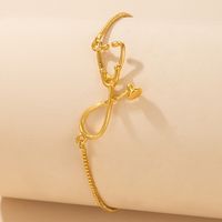 European And American Gold Stethoscope Anklet Exaggerated Geometric Alloy Anklet main image 2