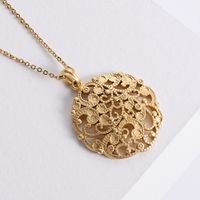 Korean Luxury Flower Cluster Type Vacuum Plating 18k Gold Casting Stainless Steel Necklace main image 4