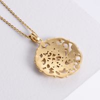 Korean Luxury Flower Cluster Type Vacuum Plating 18k Gold Casting Stainless Steel Necklace main image 5