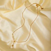 Nuevo Y Popular Collar De Acero Inoxidable Con Colgante De Perlas En Forma De Y De Oro De 18k Para Mujer main image 5